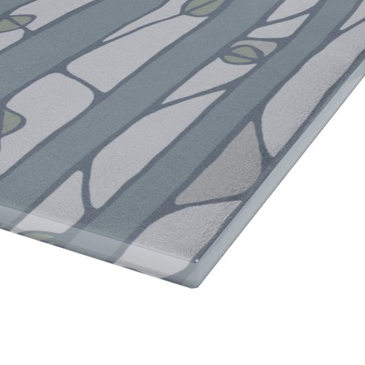 In das Holz graue Glas Schneidebrett groß (Ecke)