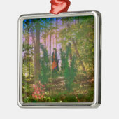 In das Holz Silbernes Ornament (Links)