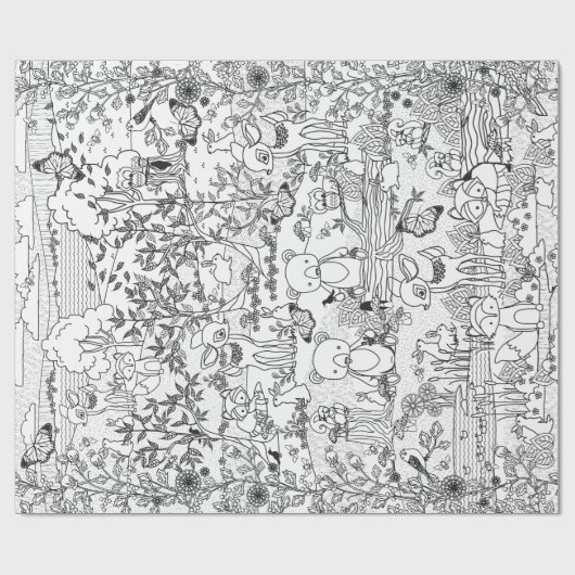 In das Holz-Waldtierischebereite, Verpackung zu Geschenkpapier (Flach)