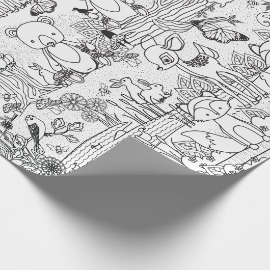 In das Holz-Waldtierischebereite, Verpackung zu Geschenkpapier (Ecke)