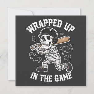 In das Spiel Baseball Halloween eingewickelt Einladung