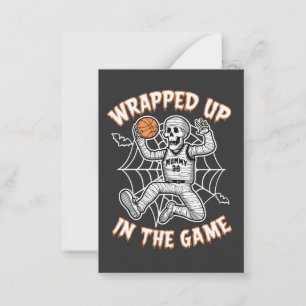 In das Spiel eingewickeltes Halloween-Basketball Mitteilungskarte