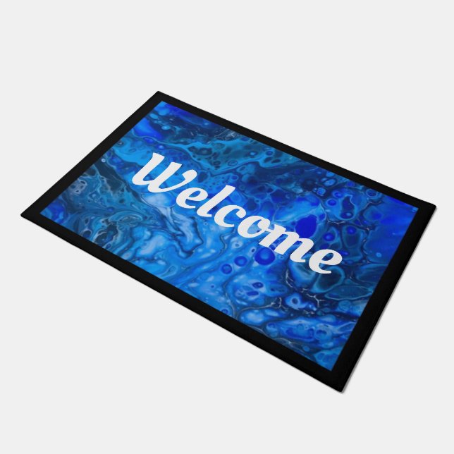 "In das tiefe Blau" Fußmatte (Schrägansicht)