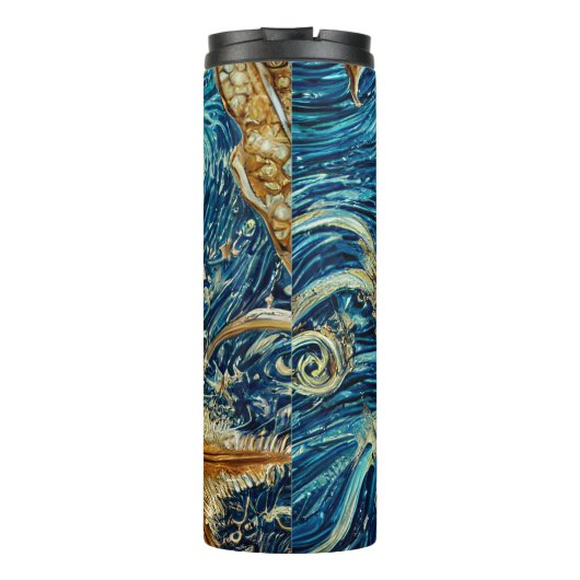 In das tiefe Blau Thermosbecher (Rückseite)