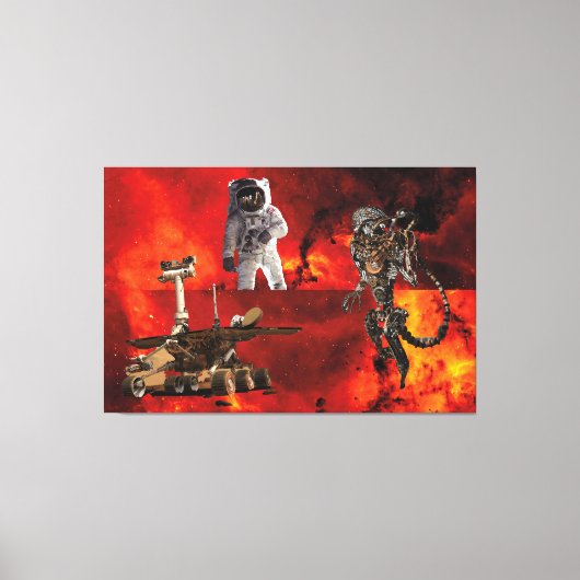 "In das Unbekannte: Kosmonaut im Kosmos Leinwanddruck (Vorderseite)