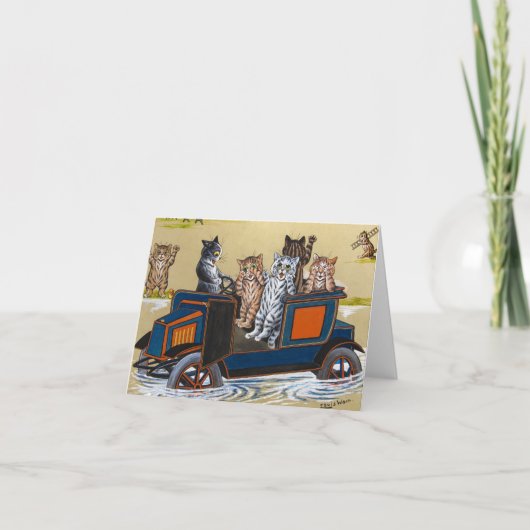 In Deep Water by Louis Wain Dankeskarte (Vorderseite)