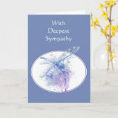 In Deepest Sympathy Beautiful Blue Draquelly Karte (Gelbe Blume)