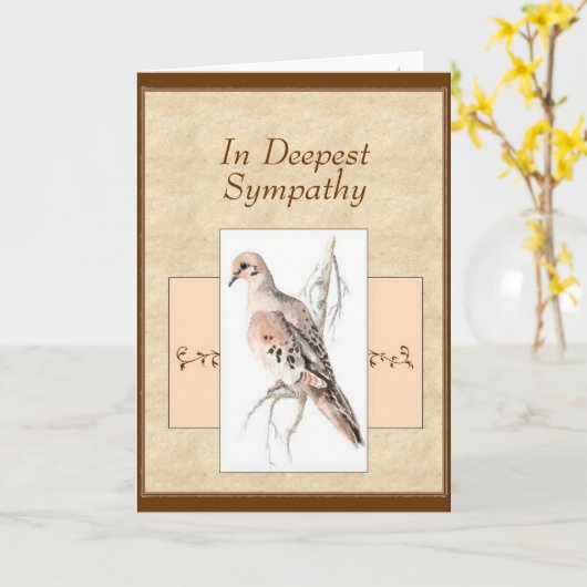 In Deepest Sympathy Mourning Dove Turtle Dove Karte (Gelbe Blume)