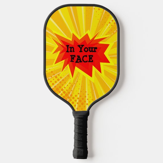 In deinem Gesicht strahlend blauer Smack-Talk serv Pickleball Schläger (Rückseite)