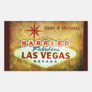 In dem fantastischen LAS VEGAS geheiratet Rechteckiger Aufkleber
