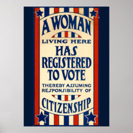 In den 1920er Jahren stand: "Eine Frau, die hier l Poster