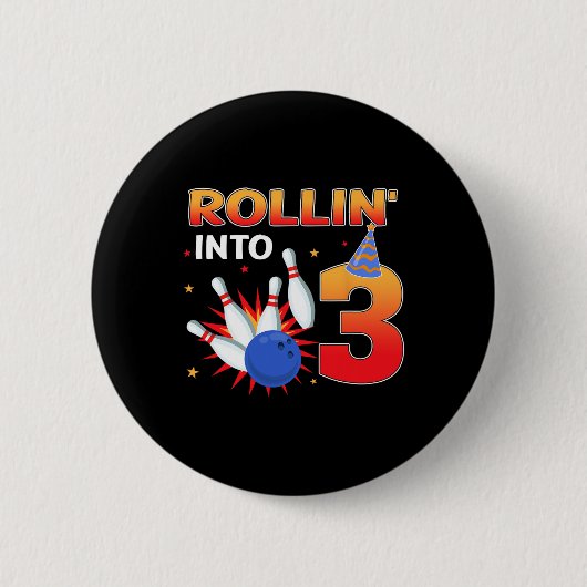 In den 3 Jahre alten Bowling zu werfen Kinder Par Button (Vorderseite)