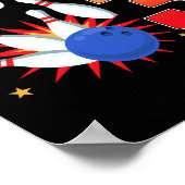 In den 3 Jahre alten Bowling zu werfen Kinder Par Poster (Ecke)