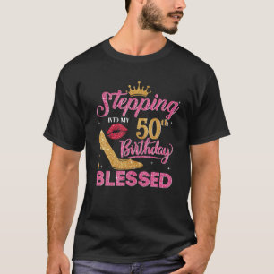 In den 50. Geburtstag gesegnetes Glitter Tex trete T-Shirt