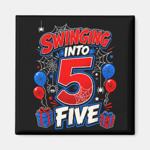 In den 5 Spinnennetz 5. Geburtstag Junge Fünf Magnet