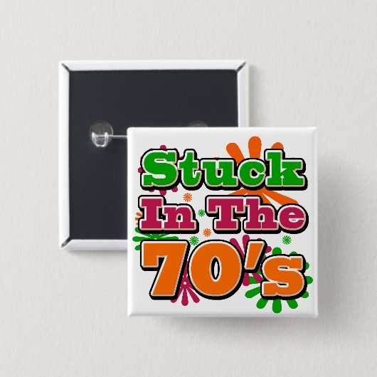 In den 70er Jahren stecken Button (Vorne & Hinten)