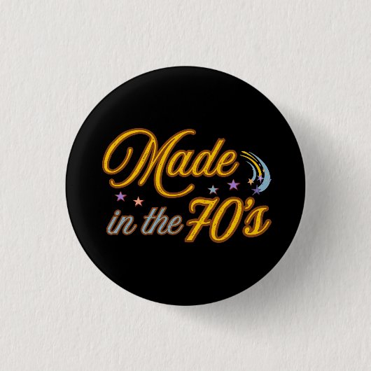 In den 70ern Retro Vintage hergestellt Button (Vorderseite)