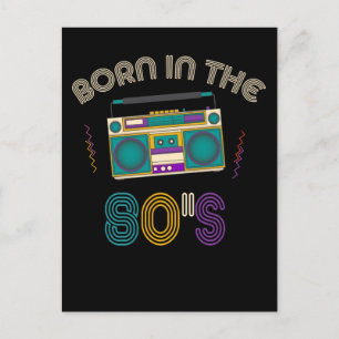 In den 80ern geborene Old School Musik 1980er Gebu Postkarte