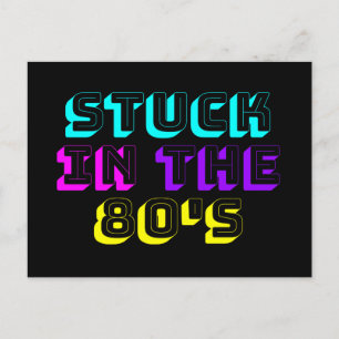 In den 80ern stecken Retro-Neon Postkarte