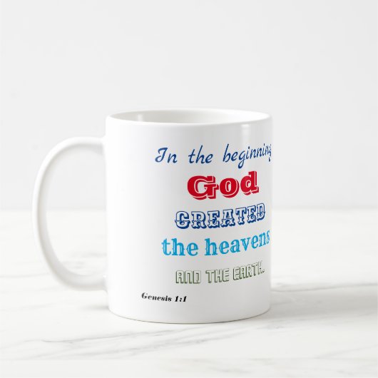 In den Anfang Gott erschaffen Kaffeetasse (Links)