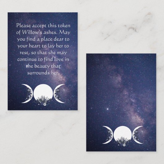 In den Armen der Goddess Ashes Card Mitteilungskarte (Vorne/Hinten)