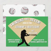 In den Baseball-Geburtstag einschwingen Einladung (Vorne/Hinten)