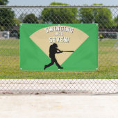 In den Baseball-Geburtstag schwingen Banner (Insitu)