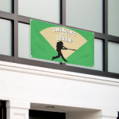 In den Baseball-Geburtstag schwingen Banner (Äußeres Gebäude)