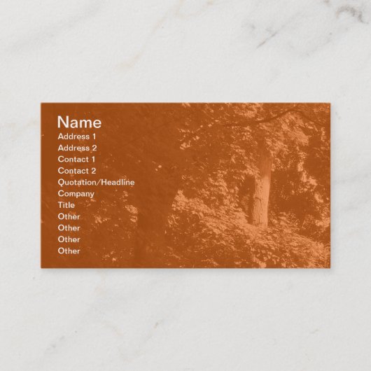 In den Bäumen - Orange Visitenkarte (Vorderseite)