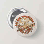 In den Blume Groovy Daisy Hippie den Sonnenschein Button (Vorne & Hinten)