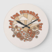 In den Blume Groovy Daisy Hippie den Sonnenschein Große Wanduhr (Vorderseite)
