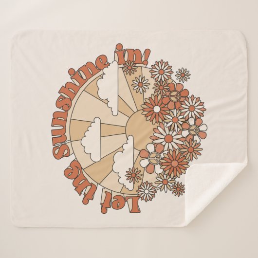 In den Blume Groovy Daisy Hippie den Sonnenschein  Sherpadecke (Vorderseite (Horizontal))