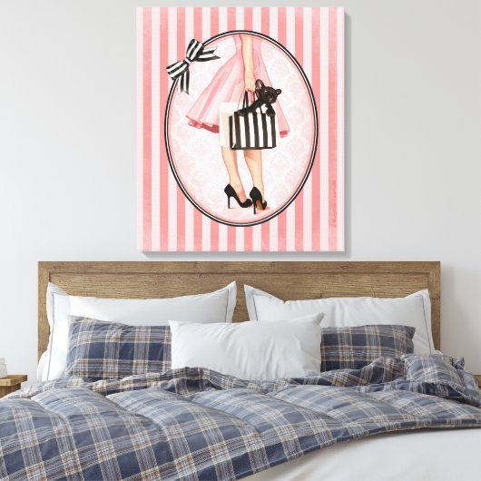 In den Fünfzigern einkaufen Leinwanddruck (Insitu (Schlafzimmer))