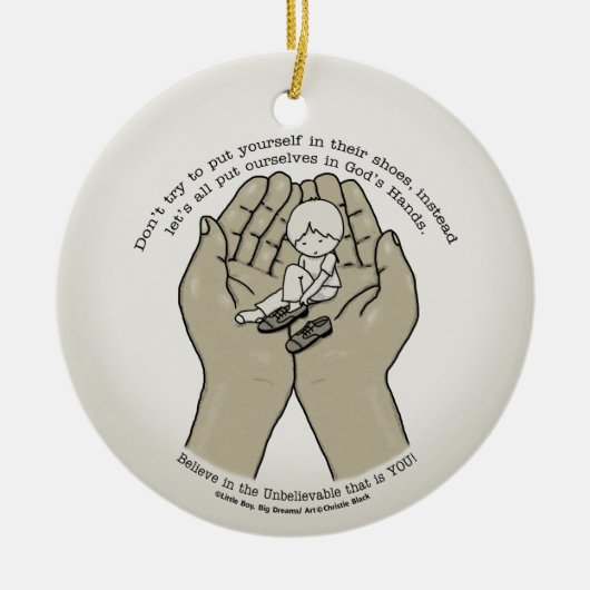 In den Händen des Gottes Keramikornament (Vorne)