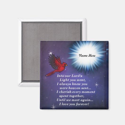 In den hellen Kardinal Magnet (Vorderseite/Rückseite)