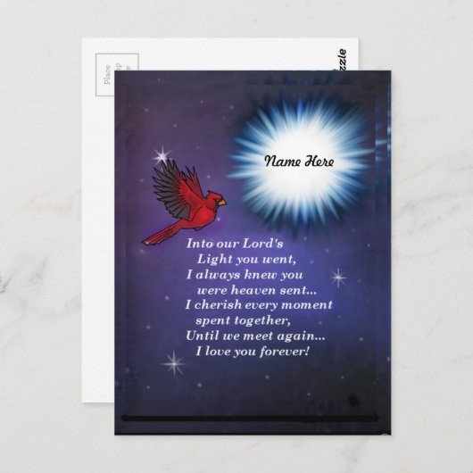 In den hellen Kardinal Postkarte (Vorne/Hinten)