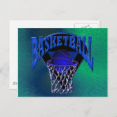 In den Hoop Basketball und die Backboard Postkarte (Vorne/Hinten)