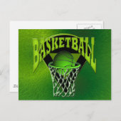 In den Hoop Basketball und die Backboard Postkarte (Vorne/Hinten)