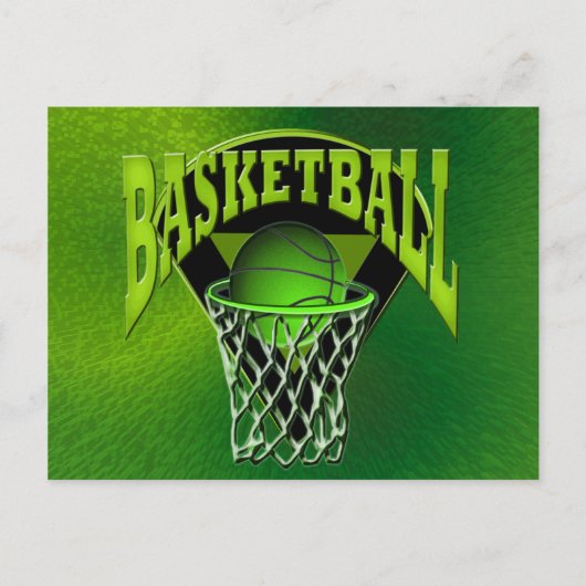 In den Hoop Basketball und die Backboard Postkarte (Vorderseite)