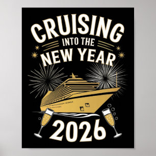 In den Jahreswechsel 2026 auf einem Kreuzfahrturla Poster