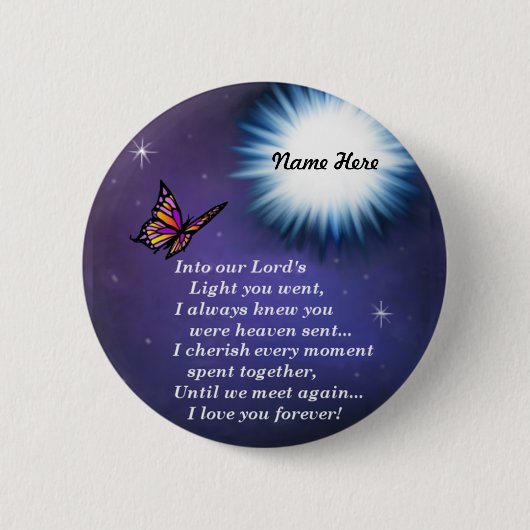 In den Lichtschmetterling Button (Vorderseite)