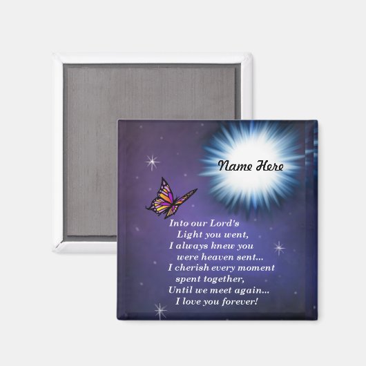 In den Lichtschmetterling Magnet (Vorderseite/Rückseite)