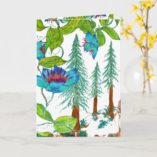 In den Redwoods Karte (Gelbe Blume)