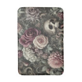 In den Rose hauen - gotischer Blumenschädel Badematte (Vorderseite Vertikal)