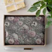 In den Rose hauen - gotischer Blumenschädel Seidenpapier (Geschenk)