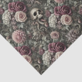 In den Rose hauen - gotischer Blumenschädel Seidenpapier (Detail)