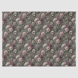 In den Rose hauen - gotischer Blumenschädel Seidenpapier