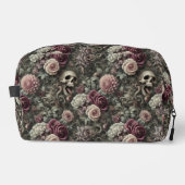 In den Rose hauen - gotischer Blumenschädel Waschbeutel (Vorderseite)