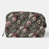 In den Rose hauen - gotischer Blumenschädel Waschbeutel (Rückseite)