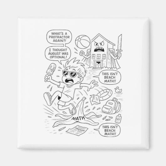 In den Schulmodus umsteigen - Funny Summer Brain C Magnet (Vorne)